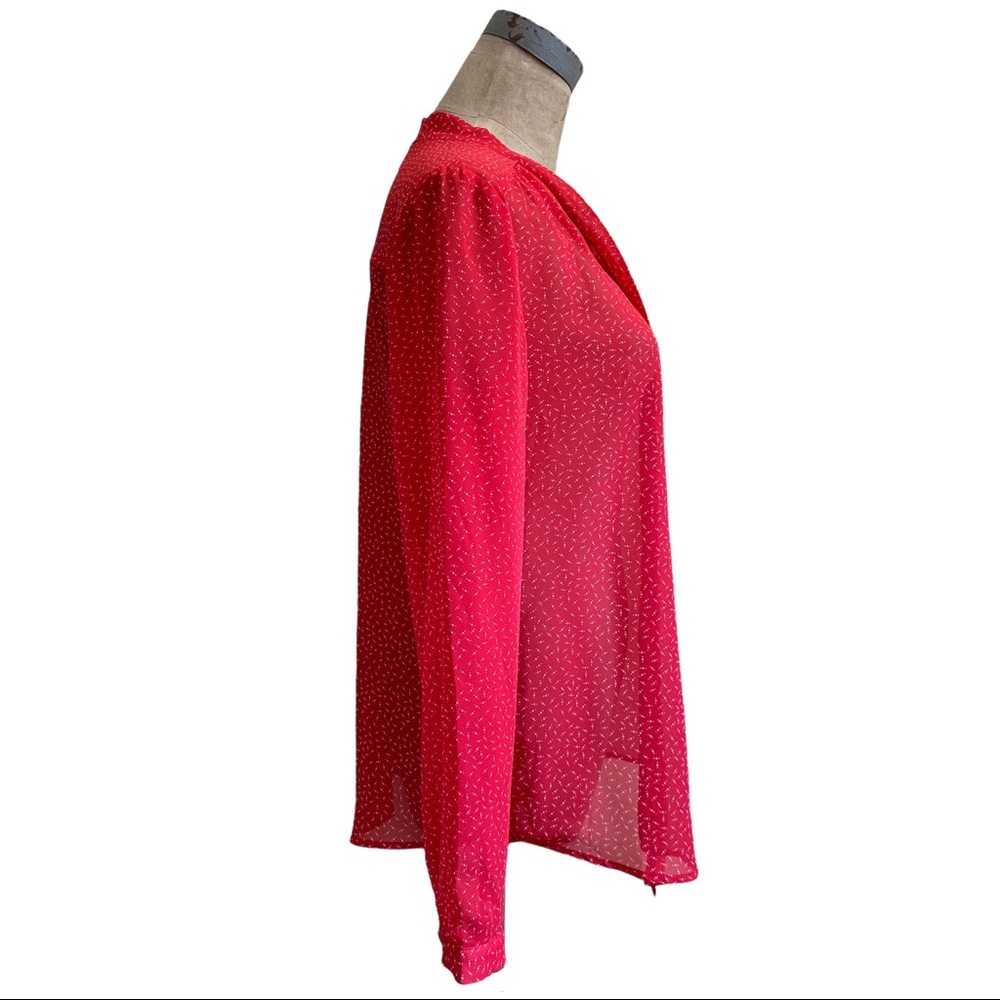 Urban Outfitters Bow Tie Blouse coincidence & chance Red White Dot Small S - Picture 4 of 15